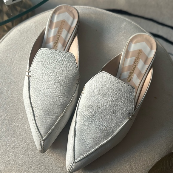 Nicholas Kirkwood Shoes - Nicholas Kirkwood Beya white pebbled backless flats